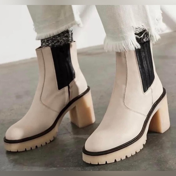 NEW Free People James Chelsea Bone Boots Leather Cushioned 37.5, 38.5, 39 - Picture 3 of 10
